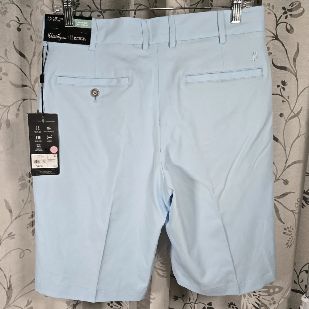 Walter Hagen Golf Shorts Perfect 11 Light‎ Blue Wrinkle Resist | Sz 30